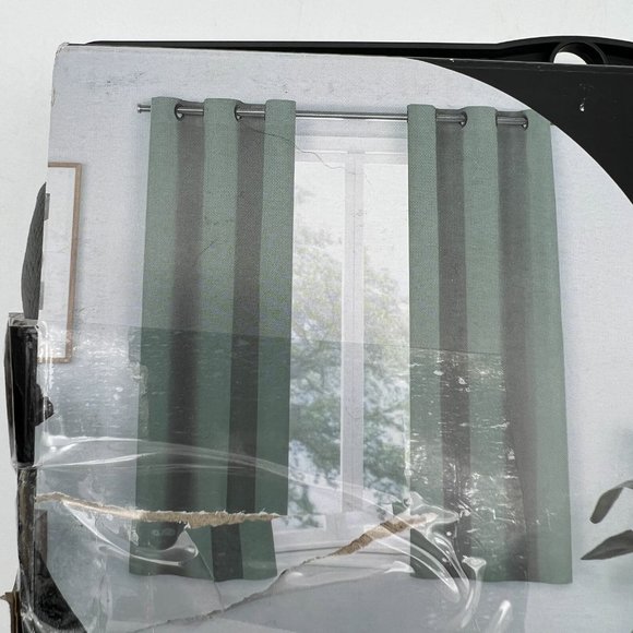 Eclipse Set of 2 Steel Gray Grommet Blackout Window Panels 37x63 New - Picture 5 of 7